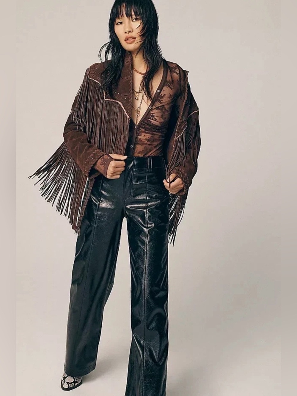 Free People Star Crossed Lovers Vegan Leather Pants Straight Leg size 4 NWOT